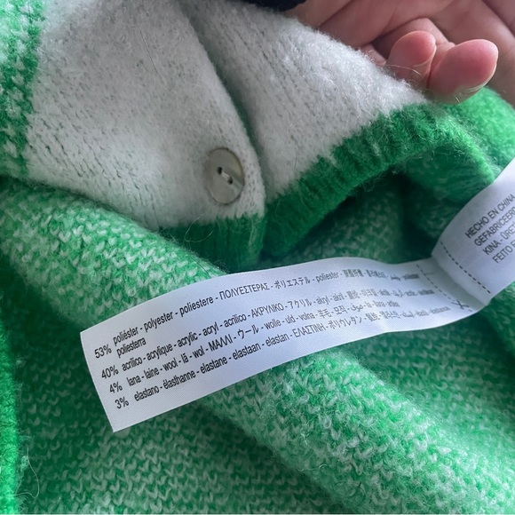 Zara Argyle Green Cropped Cardigan - Picture 7 of 7